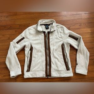 Kuhl Fleece Jacket Womens Medium M White Full Zip Flight Pile Sherpa Teddy